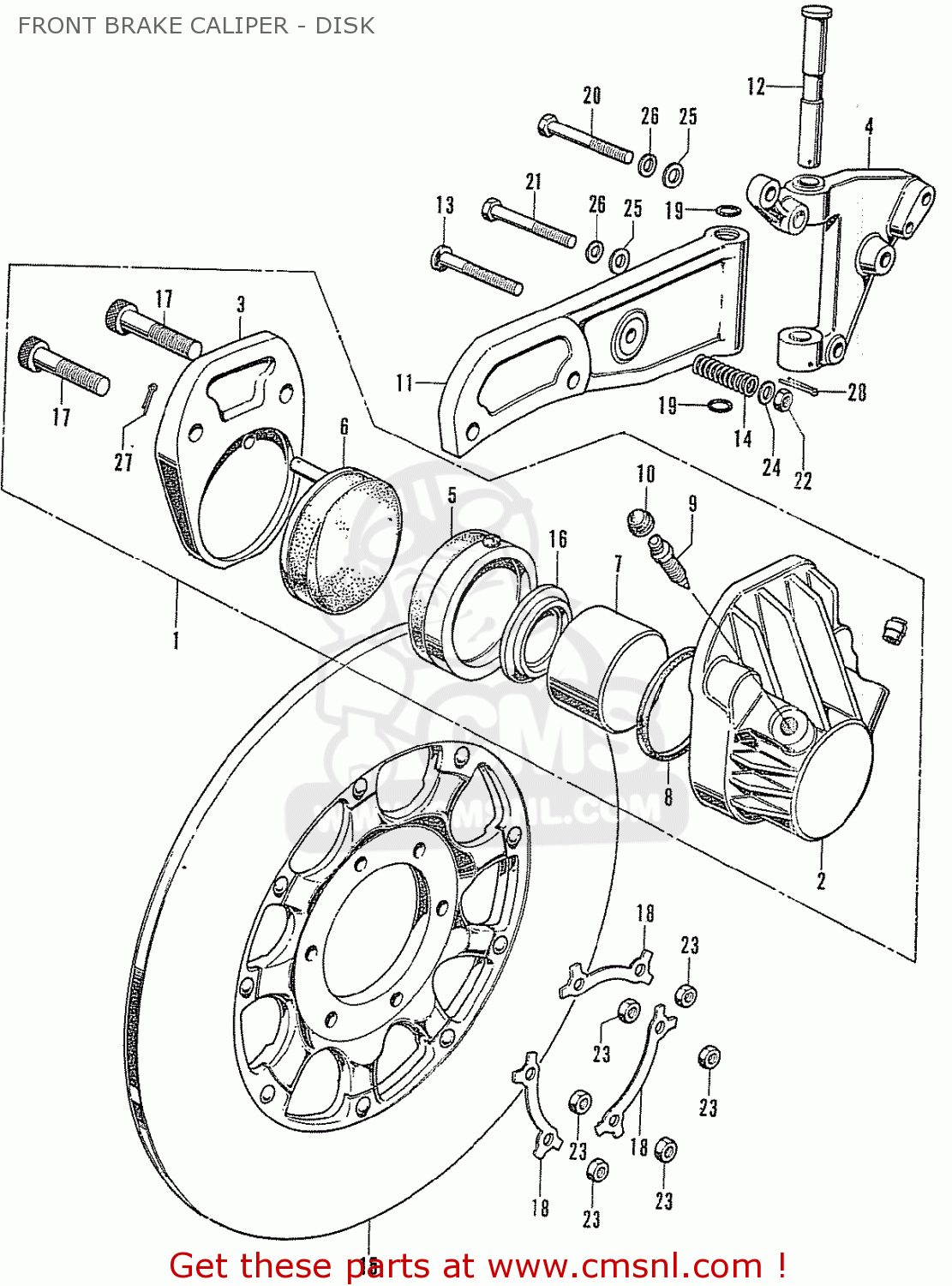 honda cb750-four brake parts